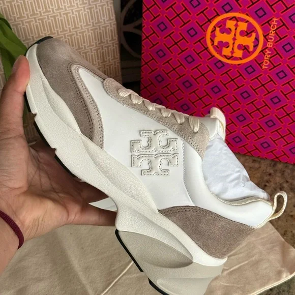 Tory Burch T Monogram Good Luck Trainer Lightweight Fashion Sneaker - Picture 5 of 10